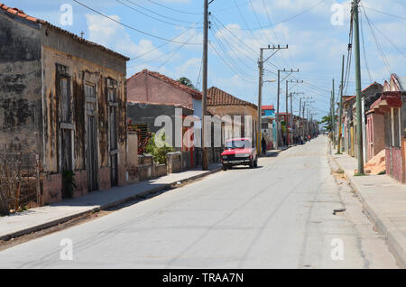 Gibara città vecchia, provincia di Holguín, meridionale di Cuba Foto Stock