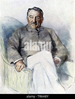 CECIL RHODES (1853-1902) inglese dell'imprenditore e politico nella sua casa in Muizenberg, Sud Africa. Disegnata da Mortimer Menpes circa 1900. Foto Stock