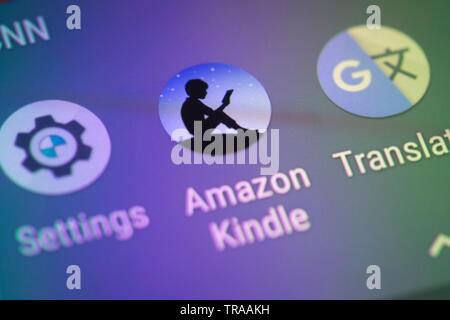 Amazon Kindle icona logo su schermo di cellulare Foto Stock