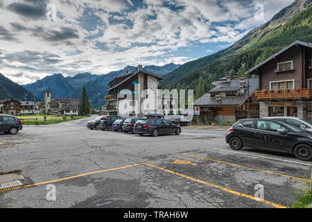 Importante villaggio turistico nelle Alpi italiane, Macugnaga Foto Stock