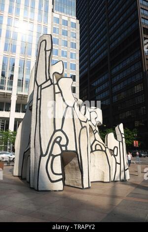 Monumento di bestia permanente è una scultura da Jean Dubuffet nella parte anteriore del Helmut Jahn progettato James R. Thompson Center nel Loop area comunitaria Foto Stock