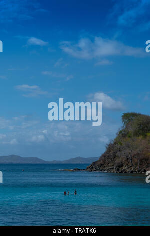 Fare snorkeling il dock al Cotton House sull isola di Mustique Foto Stock