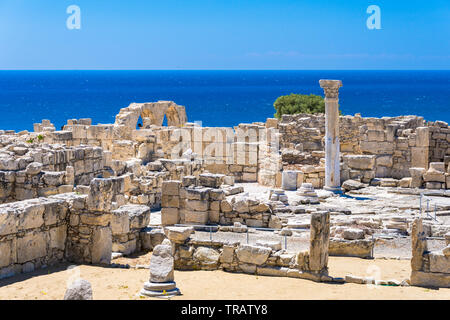 Achilles' House Kourio Basilica del Santuario di Apollo a Kourion Patrimonio Mondiale sito archeologico vicino a Limassol (Lemesos), Cipro Foto Stock