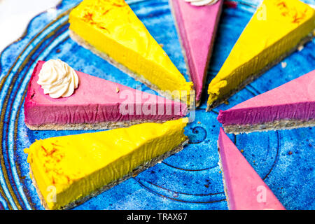 27 maggio 2019 libera da Festival, colorata e sano materie vegan torte, London, Regno Unito Foto Stock