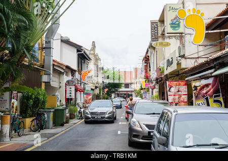 Malacca,Malesia - Aprile 22,2019 : Jonker Street è il centro della strada di Chinatown in Malacca. Si è elencato come un patrimonio mondiale dell UNESCO. Foto Stock