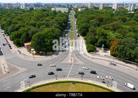 Il Tiergarten di Berlino e dello skyline della città, Germania Foto Stock