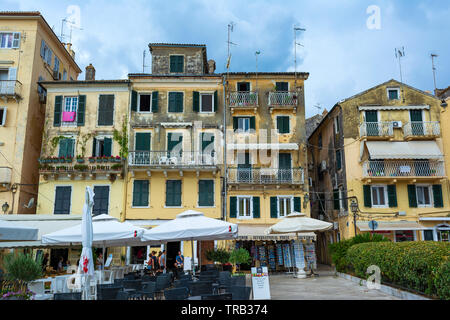 Corfù, Grecia - 26 August, 2018: Vista di Corfu Old Town. La Grecia, l'isola di Corfù Foto Stock