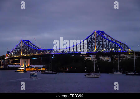 Storia Ponte sul Fiume Brisbane, Brisbane, Queensland, Australia Foto Stock