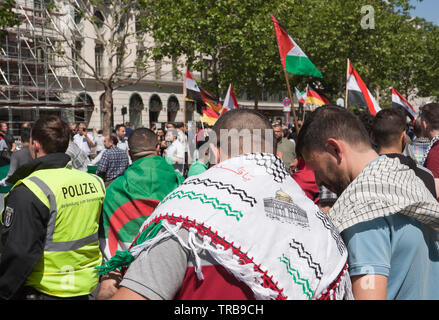 Quds Day (Giorno Gerusalemme; Quds è il nome arabo di Gerusalemme), proteste a Berlino, Germania Foto Stock