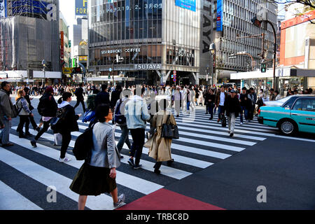 Incrocio di Shibuya Tokyo Giappone Foto Stock