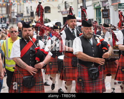 Rochester, Kent, Regno Unito. 2 Giugno, 2019. Foto dal 2019 Dickens Summer Festival di Rochester, Kent. Credito: James Bell/Alamy Live News Foto Stock