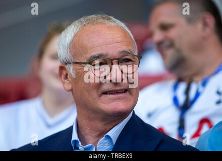 Madrid, Spagna. Il 1 giugno, 2019. Claudio Ranieri durante la finale di UEFA Champions League match tra Tottenham Hotspur e Liverpool presso il Metropolitano Stadium (Stadio Metropolitano), Av. de Luis Aragonés, 4, 28022 Madrid, Spagna il 1 giugno 2019. Foto di Andy Rowland. Credito: prime immagini multimediali/Alamy Live News Foto Stock