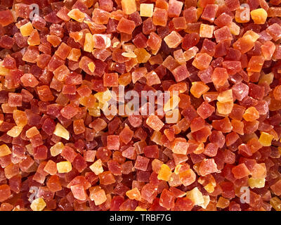 Frutta candita cube mix dessert come texture di sfondo Foto Stock