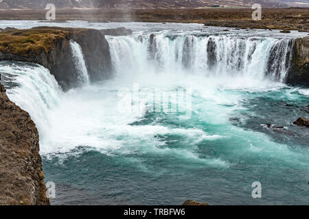 Cascata Goðafoss nel nord dell'Islanda Foto Stock