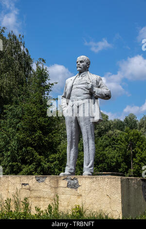 Lenin monumento nella città di Cernobyl Cernobyl , Zona di esclusione, Ucraina Foto Stock