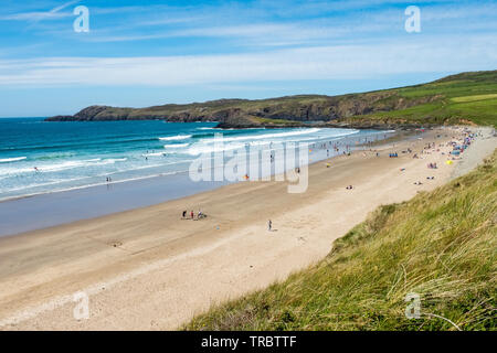 Whitesands beach vicino a St Davids in Pembrokeshire , West Wales Foto Stock