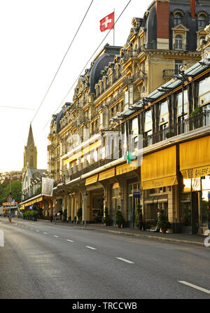 Le Grand-Rue street a Montreux. Il cantone di Vaud. Svizzera Foto Stock