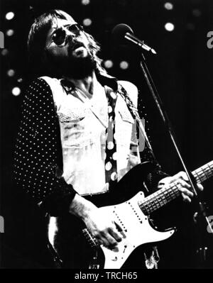 Eric Clapton, Leiden 1977, Groenoordhallen leiden, Paesi Bassi - 1977, (foto Gijsbert Hanekroot) Foto Stock