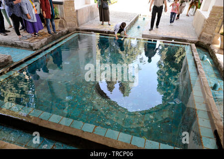 Pinna giardino (in Persiano: باغ فین‎ Bagh-e FIN) situato a Kashan, è uno storico giardino persiano. Completata nel 1590 è il più antico giardino in Iran Foto Stock