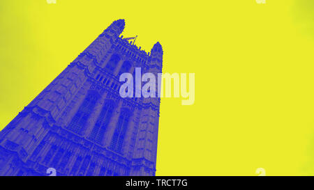 Case del Parlamento - giallo e blu di disegno astratto Foto Stock