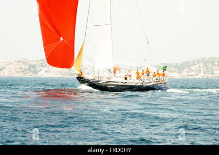 Editorial SARDEGNA - Settembre 2005: i partecipanti nella maxi yacht Rolex Cup boat race Foto Stock