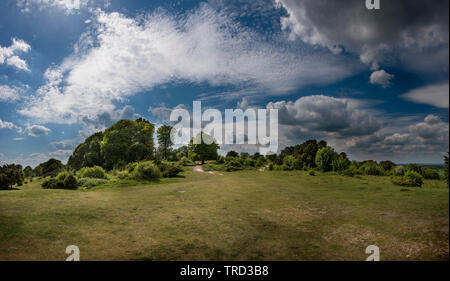 Danebury Iron Age Fort collina vicino a Stockbridge, Hampshire, Regno Unito Foto Stock