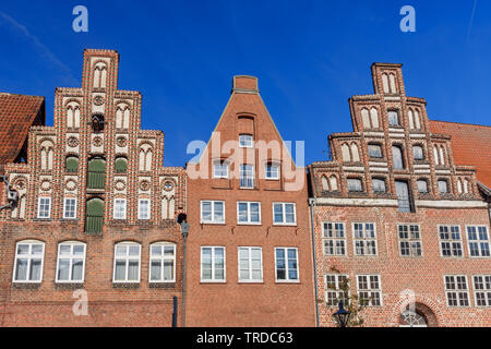 Medieval vecchi edifici in mattoni di Luneburg. Bassa Sassonia. Germania Foto Stock