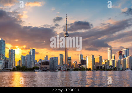 Toronto skyline al tramonto Foto Stock