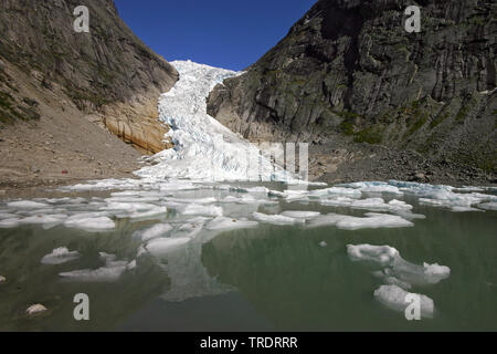 Briksdalsbreen glacier, Norvegia, Jostedalsbreen Parco Nazionale Foto Stock