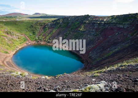 Il cratere vulcanico del lago, Kerid Islanda Foto Stock