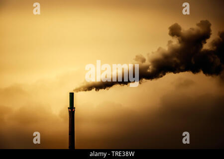 Aria industriale inquinamento camino di fumo, Germania Foto Stock