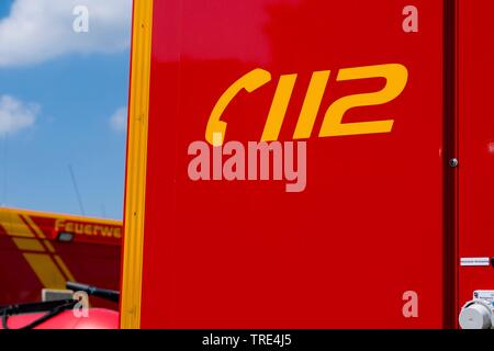 Chiamata di emergenza 112, Germania Foto Stock