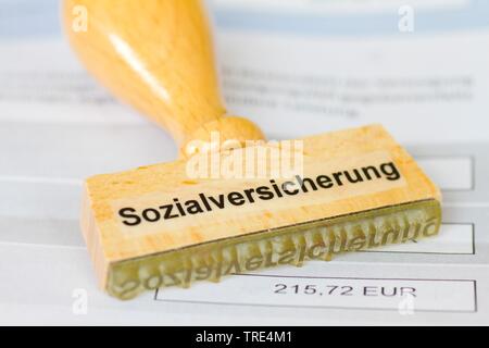 Timbro scritte Erbschaftssteuer, la tassa di successione, Germania Foto Stock