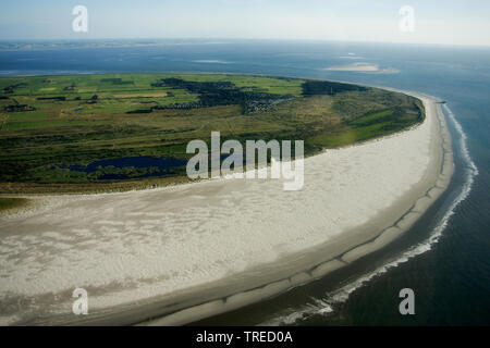 Vista aerea di Ameland nel mare di Wadden, Paesi Bassi, Ameland Foto Stock