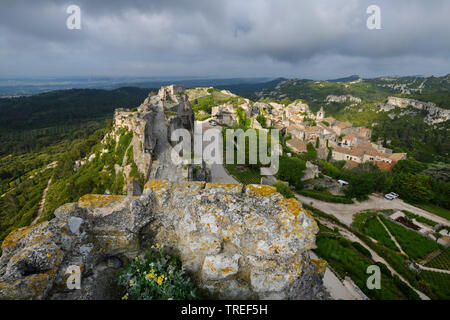 Castello di Les Baux-de-Provence, Francia Provenza, Les Baux-de-Provence Foto Stock