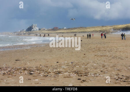 La gente sulla spiaggia di Katwijk, Paesi Bassi Katwijk Foto Stock