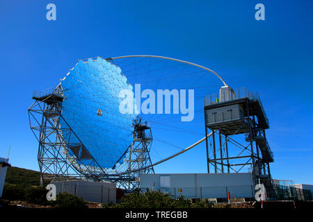 Telescopio Magic presso l'Osservatorio di Roque de los Muchachos, Isole Canarie La Palma, El Paso Foto Stock