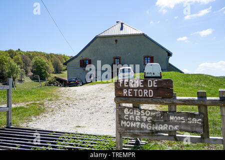 Azienda agricola del Retord, Plateau du Retord, Bugey, ain, Francia Foto Stock