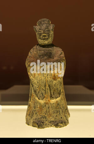 Creta la figura di una donna. Unified Silla periodo. Camera di pietra in una antica tomba, Yonggangdong Gyeongju, Nord Gyeongsang-do. Il museo nazionale della Corea Foto Stock