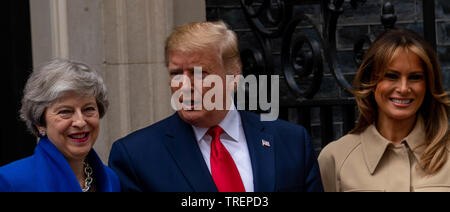 Londra 4 giugno 2019 presidente Donald Trump visite Theresa Maggio MP PC, Primo Ministro in Dowing Street Credit: Ian Davidson/Alamy Live News Foto Stock