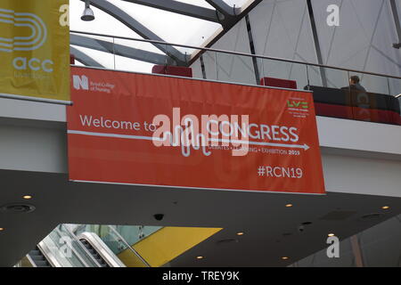 Royal College of Nursing (RCN) 2019 Congresso annuale presso la ACC in Liverpool. Foto Stock