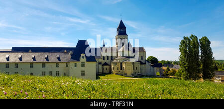 Abside della chiesa dell'abbazia di Fontevraud Abbey, Fontevraud Abbaye, Maine-et-Loire, Pays de la Loire, Francia Foto Stock