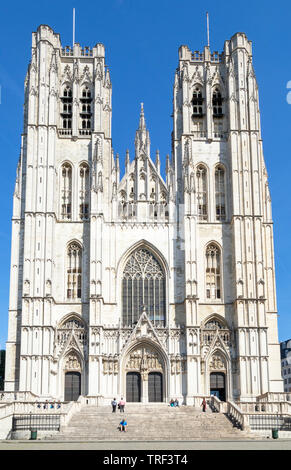 Bruxelles la cattedrale di San Michele e Santa Gudula Cathedral, Bruxelles, Belgio,UE, Europa Foto Stock