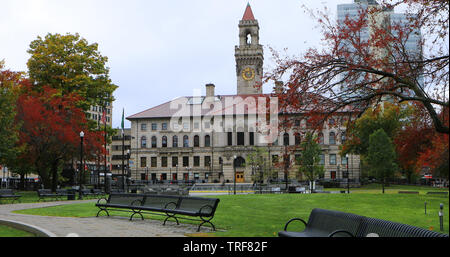 Una vista di Worcester City Hall in Massachusetts Foto Stock