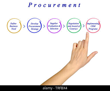 Diagramma del processo di approvvigionamento Foto Stock