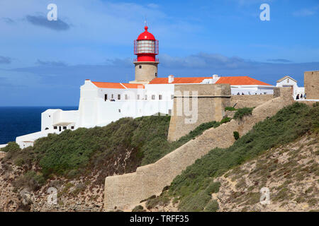 Il Portogallo, Algarve, Cabo de Sao Vicente, faro, Foto Stock