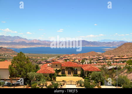 Vista del lago Mead creato dalla diga di Hoover, Nevada, STATI UNITI D'AMERICA Foto Stock