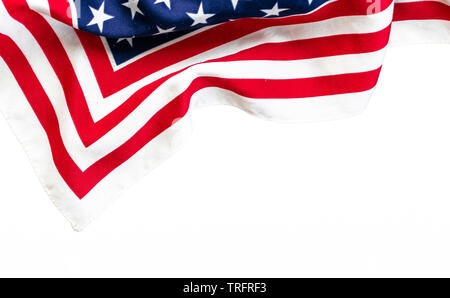 Bandiera americana pattern isolati su sfondo bianco. Spazio per il testo. A livello federale e regionale sullo sfondo di vacanza. Foto Stock