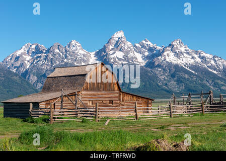Moulton Barn nel Parco Nazionale di Grand Teton, Wyoming USA Foto Stock