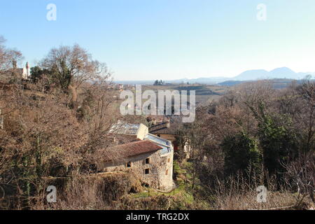 Italian vista collina paesaggio in autunno Foto Stock